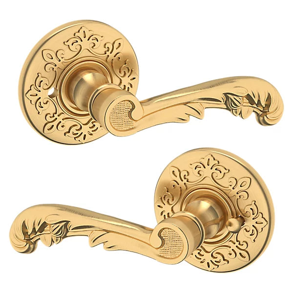 Baldwin Estate 5121 Privacy Lever with R012 Rose in Lifetime Satin Brass finish