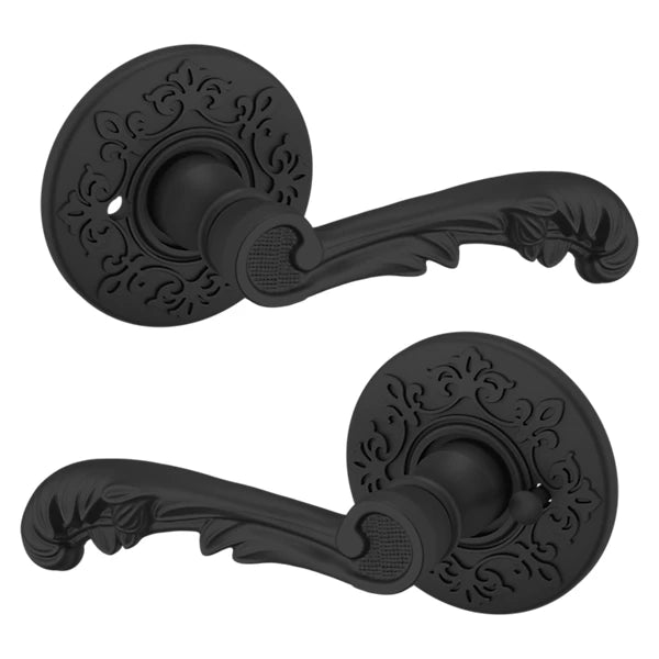 Baldwin Estate 5121 Privacy Lever with R012 Rose in Satin Black finish