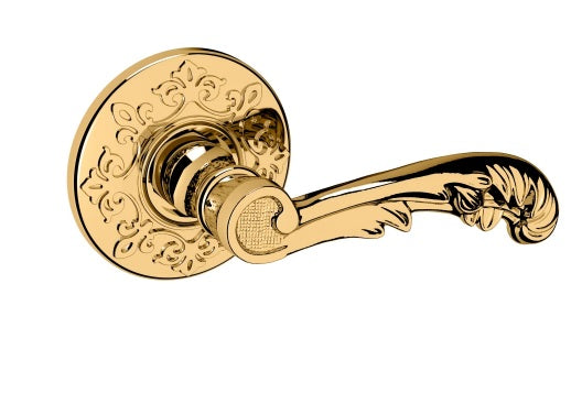 Baldwin Estate 5121 Right Handed Half Dummy Lever with R012 Rose in Lifetime Polished Brass finish