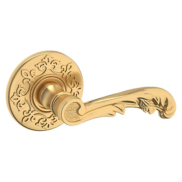 Baldwin Estate 5121 Right Handed Half Dummy Lever with R012 Rose in Lifetime Satin Brass finish