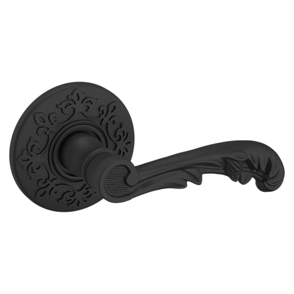 Baldwin Estate 5121 Right Handed Half Dummy Lever with R012 Rose in Satin Black finish