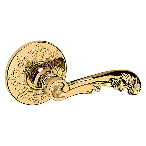 Baldwin Estate 5121 Right Handed Half Dummy Lever with R012 Rose in Unlacquered Brass finish