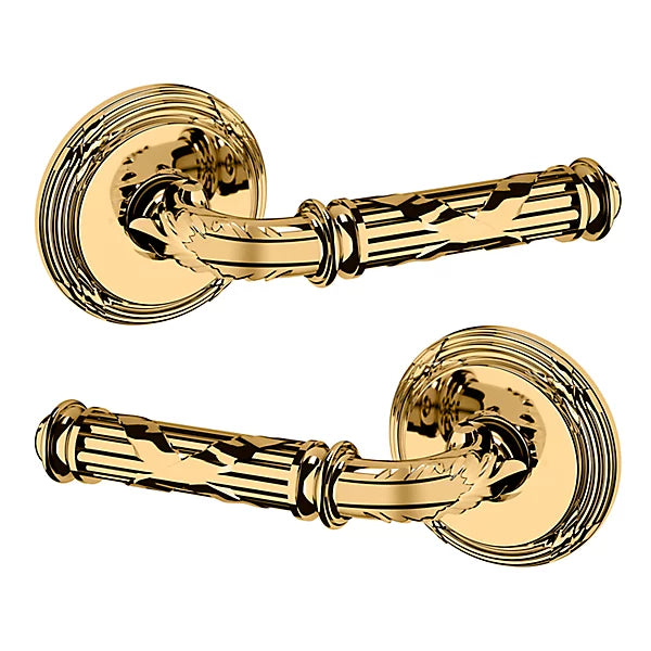 Baldwin Estate 5122 Full Dummy Lever with 5022 Rose in Lifetime Polished Brass finish