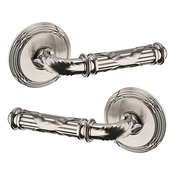 Baldwin Estate 5122 Passage Lever with 5022 Rose in Lifetime Satin Nickel finish