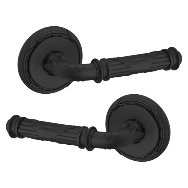 Baldwin Estate 5122 Passage Lever with 5022 Rose in Satin Black finish