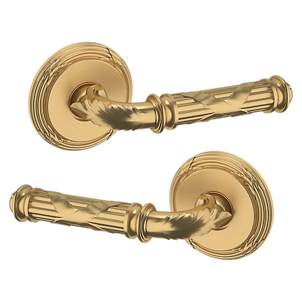 Baldwin Estate 5122 Passage Lever with 5022 Rose in Vintage Brass finish