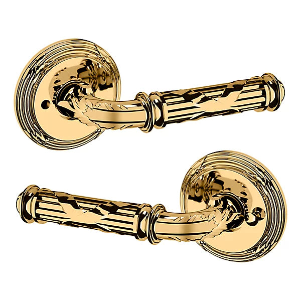 Baldwin Estate 5122 Privacy Lever with 5022 Rose in Lifetime Polished Brass finish