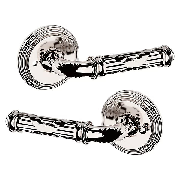 Baldwin Estate 5122 Privacy Lever with 5022 Rose in Lifetime Polished Nickel finish