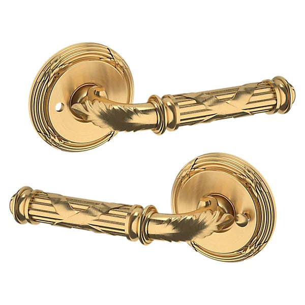 Baldwin Estate 5122 Privacy Lever with 5022 Rose in Lifetime Satin Brass finish