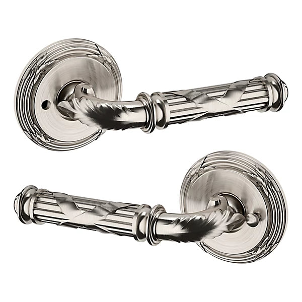 Baldwin Estate 5122 Privacy Lever with 5022 Rose in Lifetime Satin Nickel finish