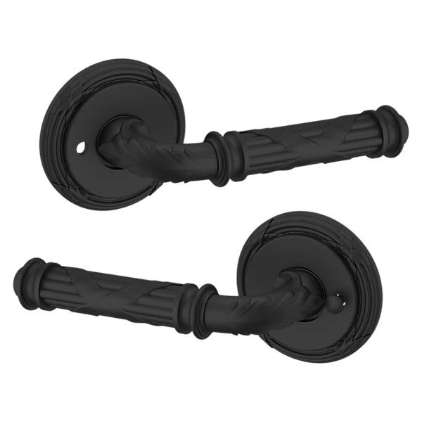 Baldwin Estate 5122 Privacy Lever with 5022 Rose in Satin Black finish