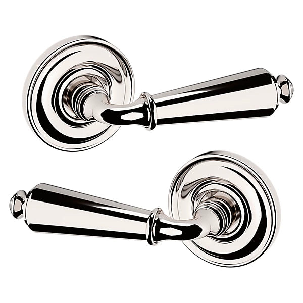 Baldwin Estate 5125 Passage Lever with 5048 Rose in Lifetime Polished Nickel finish