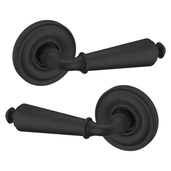 Baldwin Estate 5125 Passage Lever with 5048 Rose in Satin Black finish