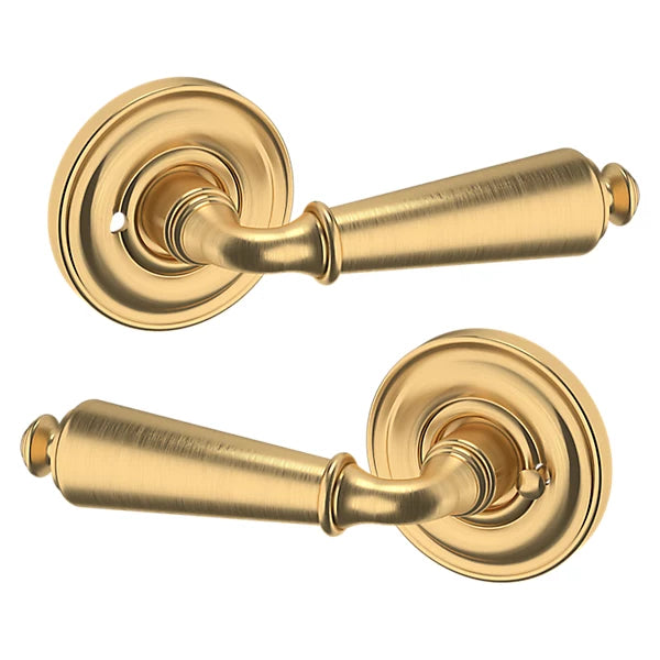 Baldwin Estate 5125 Privacy Lever with 5048 Rose in Lifetime Satin Brass finish