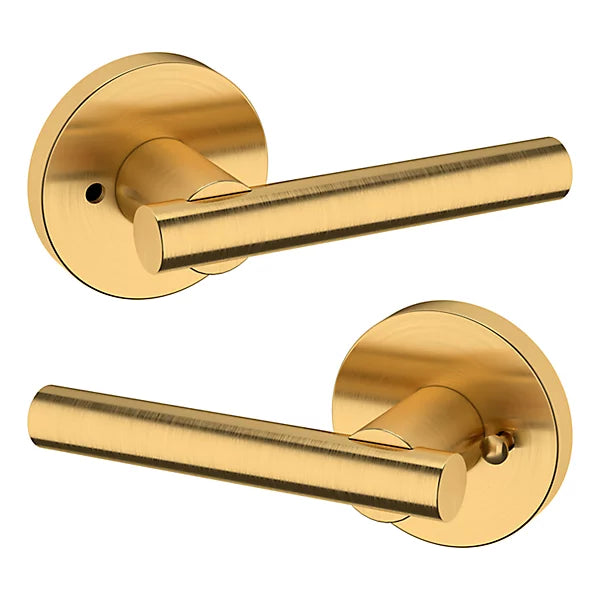 Baldwin Estate 5137 Privacy Lever with 5046 Rose in Lifetime Satin Brass finish