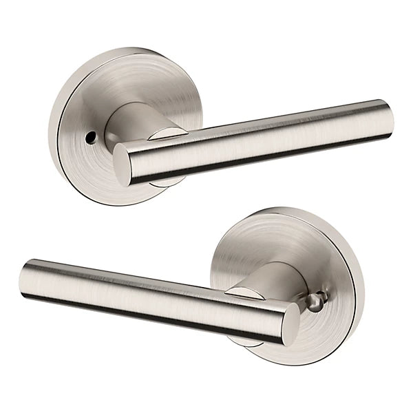 Baldwin Estate 5137 Privacy Lever with 5046 Rose in Lifetime Satin Nickel finish