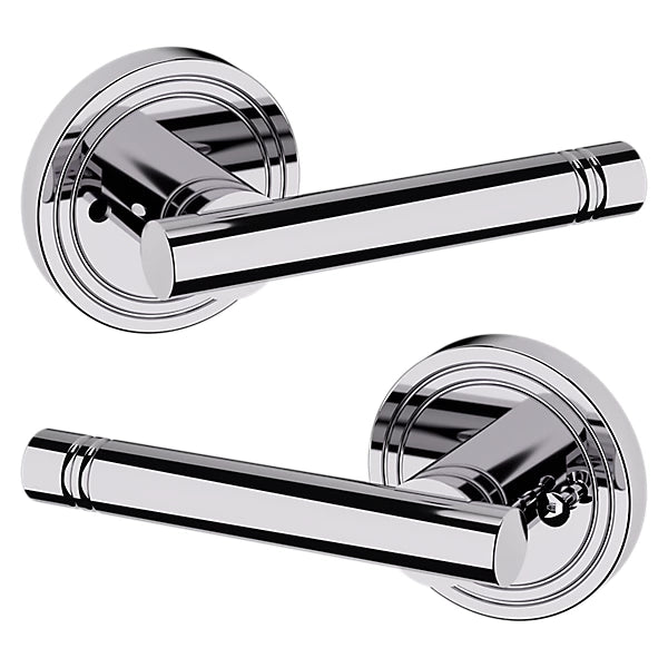 Baldwin Estate 5138 Privacy Lever with 5047 Rose in Polished Chrome finish