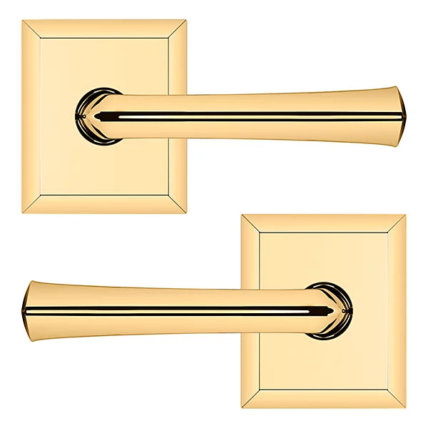 Baldwin Estate 5141 Passage Lever with R033 Rose in Unlacquered Brass finish