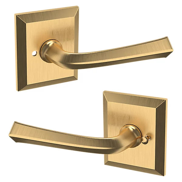 Baldwin Estate 5141 Privacy Lever with R033 Rose in Lifetime Satin Brass finish