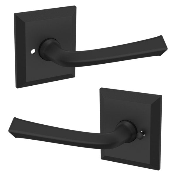 Baldwin Estate 5141 Privacy Lever with R033 Rose in Satin Black finish