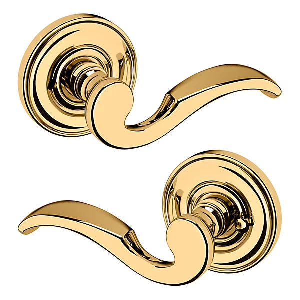 Baldwin Estate 5152 Privacy Lever with 5017 Rose in Lifetime Polished Brass finish