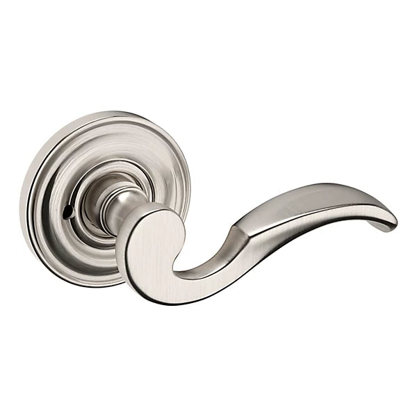 Baldwin Estate 5152 Privacy Lever with 5017 Rose in Lifetime Satin Nickel finish