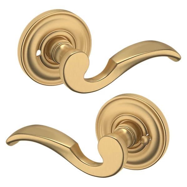 Baldwin Estate 5152 Privacy Lever with 5017 Rose in Vintage Brass finish