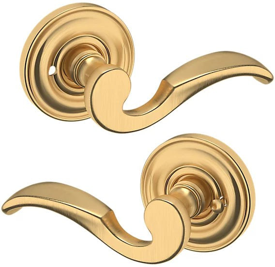 Baldwin Estate 5152 Privacy Lever with 5017 Rosette in Lifetime Satin Brass finish