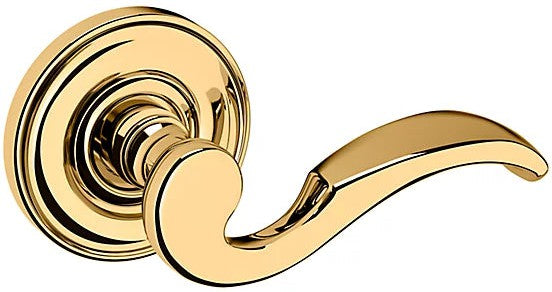 Baldwin Estate 5152 Right Handed Half Dummy Lever with 5017 Rosette in Lifetime Polished Brass finish