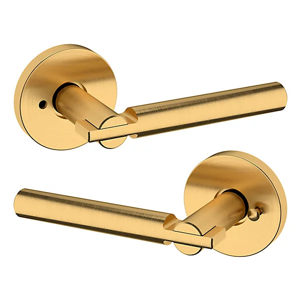 Baldwin Estate 5161 Privacy Lever with 5046 Rose in Lifetime Satin Brass finish