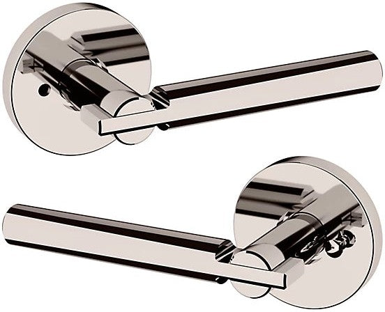 Baldwin Estate 5161 Privacy Lever with 5046 Rosette in Lifetime Polished Nickel finish