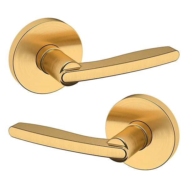 Baldwin Estate 5164 Passage Lever with 5046 Rose in Lifetime Satin Brass finish