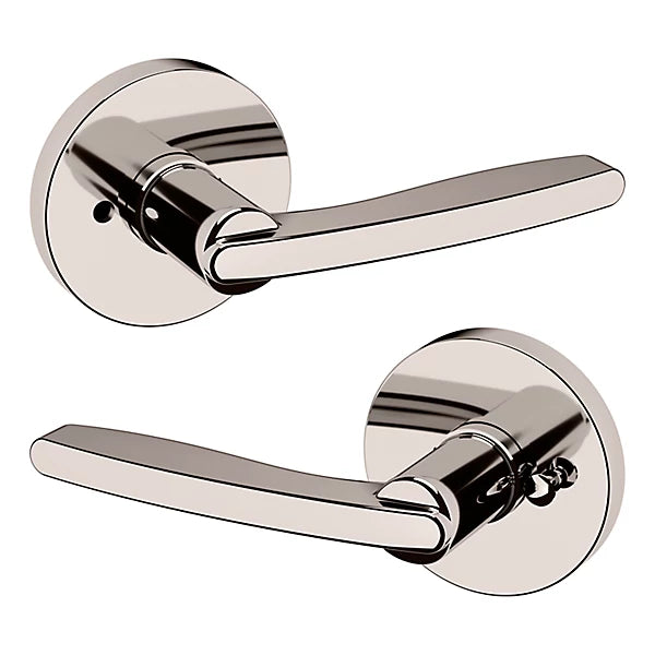 Baldwin Estate 5164 Privacy Lever with 5046 Rose in Lifetime Polished Nickel finish