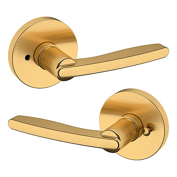 Baldwin Estate 5164 Privacy Lever with 5046 Rose in Lifetime Satin Brass finish