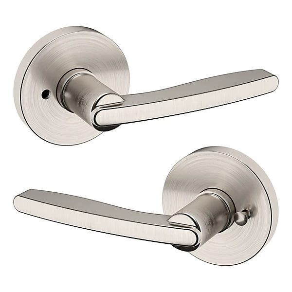 Baldwin Estate 5164 Privacy Lever with 5046 Rose in Lifetime Satin Nickel finish