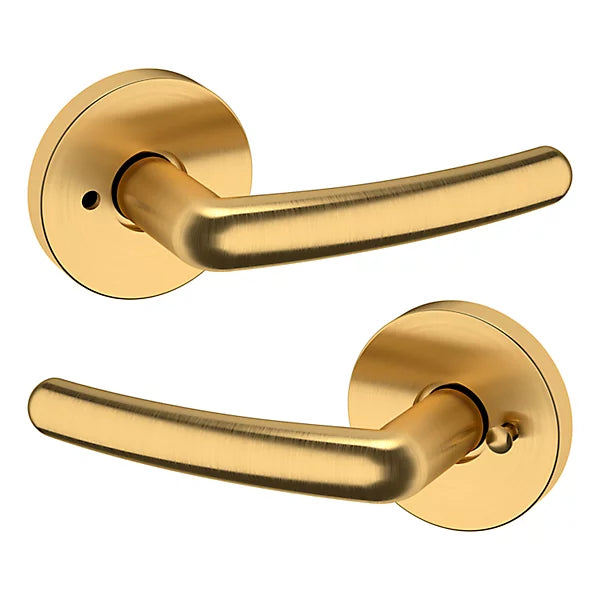 Baldwin Estate 5165 Privacy Lever with 5046 Rose in Lifetime Satin Brass finish