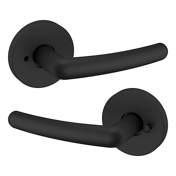 Baldwin Estate 5165 Privacy Lever with 5046 Rose in Satin Black finish