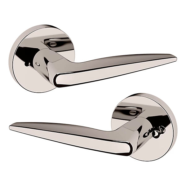 Baldwin Estate 5166 Privacy Lever with 5046 Rose in Lifetime Polished Nickel finish