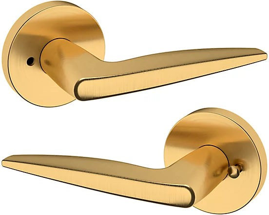 Baldwin Estate 5166 Privacy Lever with 5046 Rosette in Lifetime Satin Brass finish