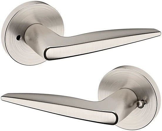 Baldwin Estate 5166 Privacy Lever with 5046 Rosette in Lifetime Satin Nickel finish