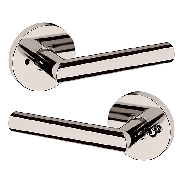 Baldwin Estate 5173 Privacy Lever with 5046 Rose in Lifetime Polished Nickel finish