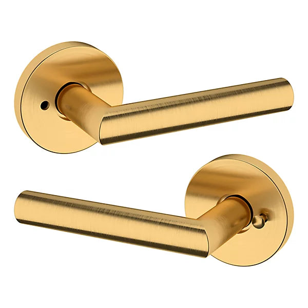 Baldwin Estate 5173 Privacy Lever with 5046 Rose in Lifetime Satin Brass finish