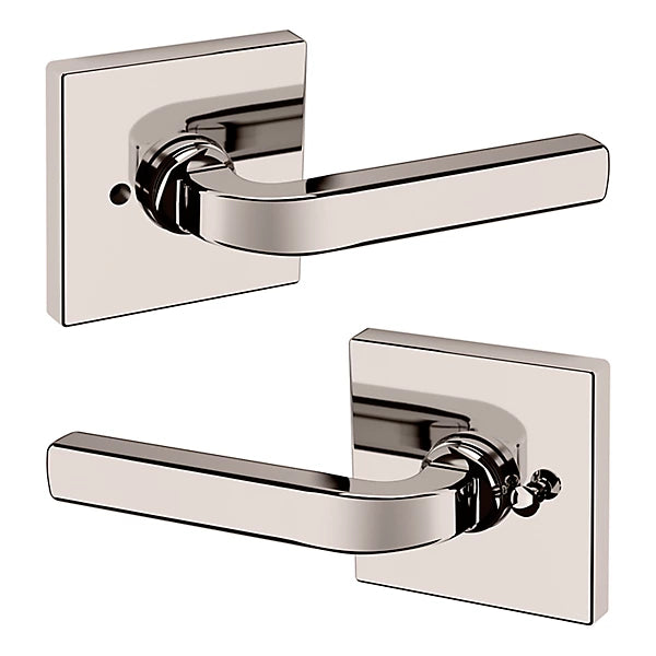 Baldwin Estate 5190 Privacy Lever with R017 Rose in Lifetime Polished Nickel finish