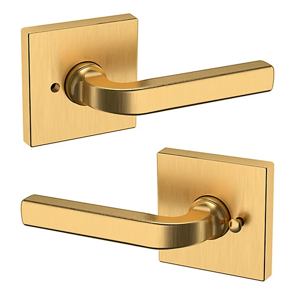 Baldwin Estate 5190 Privacy Lever with R017 Rose in Lifetime Satin Brass finish