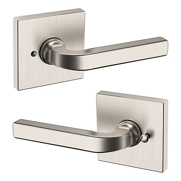 Baldwin Estate 5190 Privacy Lever with R017 Rose in Lifetime Satin Nickel finish