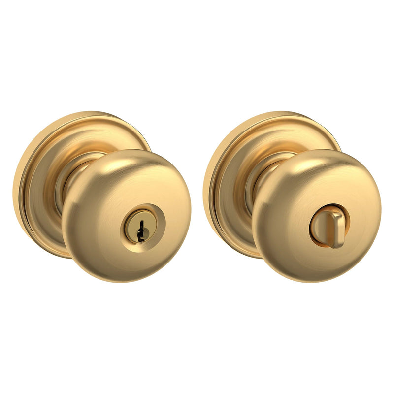 Baldwin Estate 5205 Keyed Classic Knob with Classic Rose in Lifetime Satin Brass finish