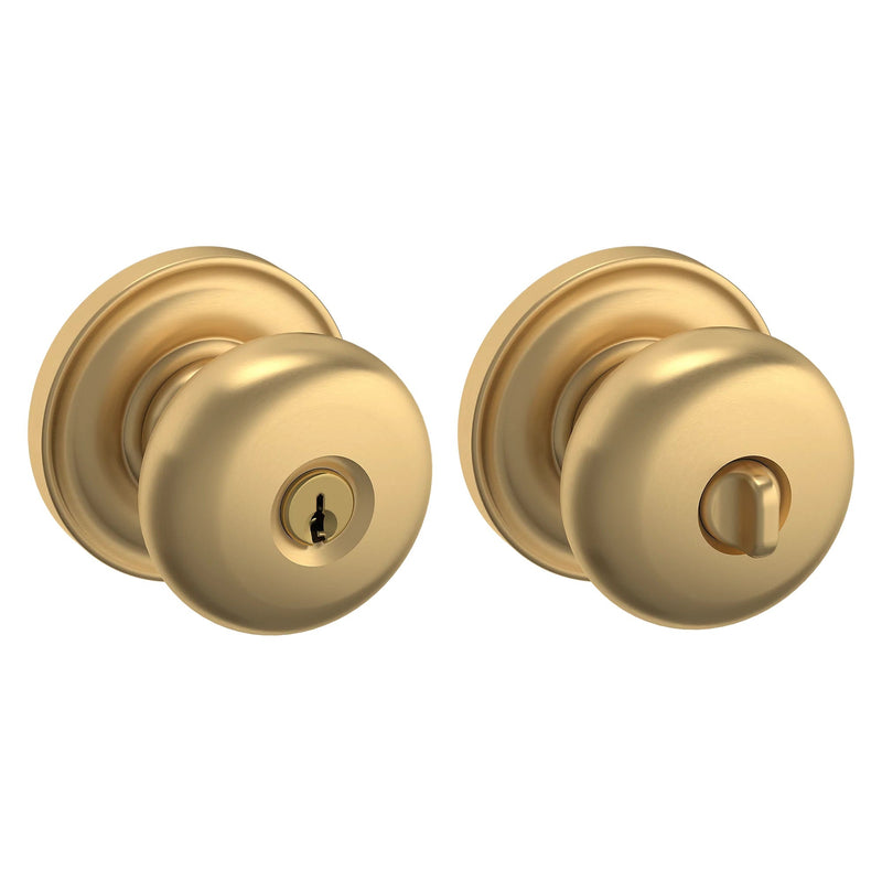 Baldwin Estate 5205 Keyed Classic Knob with Classic Rose in Vintage Brass finish