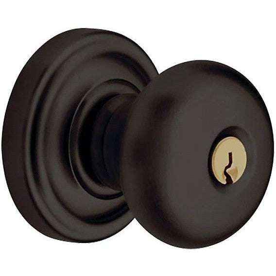 Baldwin Estate 5205 Keyed Classic Knob with Classic Rosette in Oil Rubbed Bronze finish