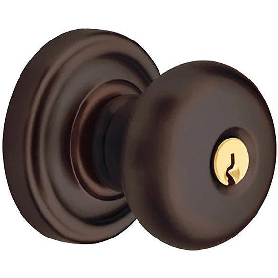 Baldwin Estate 5205 Keyed Classic Knob with Classic Rosette in Venetian Bronze finish