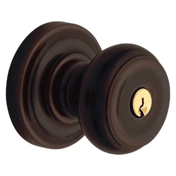 Baldwin Estate 5210 Keyed Colonial Knob with Classic Rose in Venetian Bronze finish